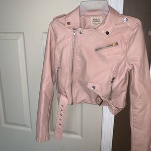 Light pink fake leather jacket size small